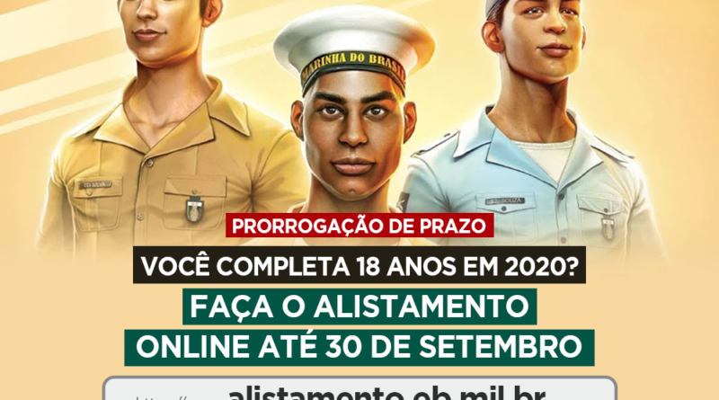 Alistamento militar é prorrogado até 30 de setembro